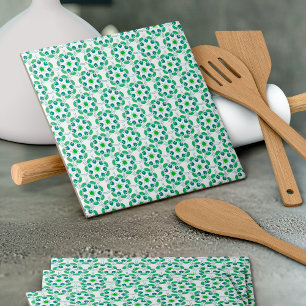 Leaf Pattern, Pattern Of Leaves, Green Leaves Ceramic Tile