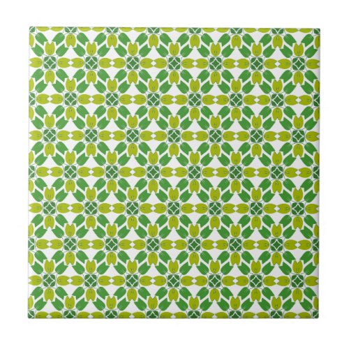 Leaf Pattern Pattern Of Leaves Green Leaves Ceramic Tile