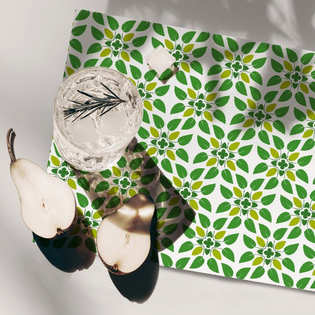 Leaf Pattern, Pattern Of Leaves, Green Leaves Cloth Placemat (Creator Uploaded)