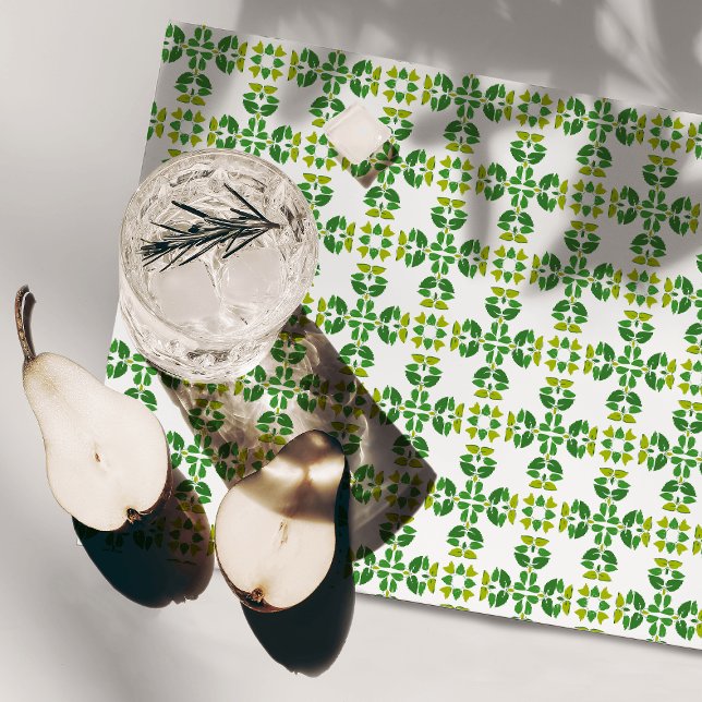 Leaf Pattern, Pattern Of Leaves, Green Leaves Cloth Placemat (Creator Uploaded)