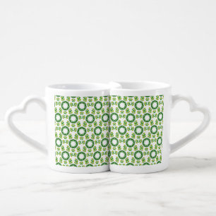 Leaf Pattern, Pattern Of Leaves, Green Leaves Coffee Mug Set