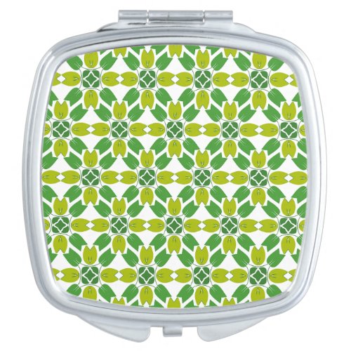 Leaf Pattern Pattern Of Leaves Green Leaves Compact Mirror