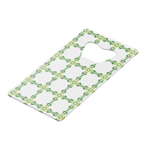 Leaf Pattern Pattern Of Leaves Green Leaves Credit Card Bottle Opener