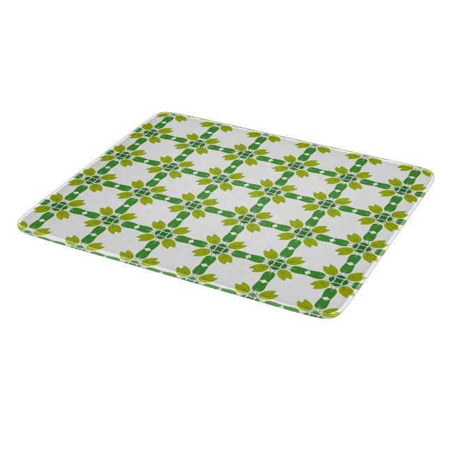 Leaf Pattern, Pattern Of Leaves, Green Leaves Cutting Board (Corner)