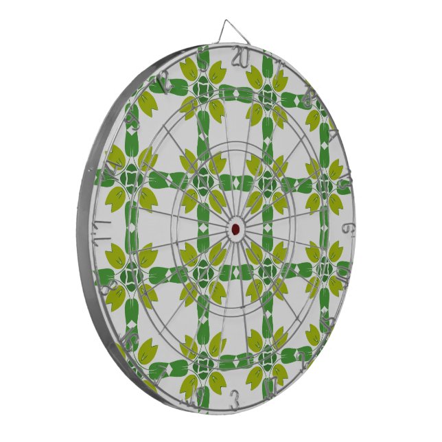 Leaf Pattern, Pattern Of Leaves, Green Leaves Dart Board (Front Left)