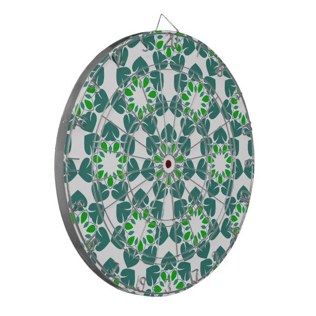 Leaf Pattern, Pattern Of Leaves, Green Leaves Dart Board (Front Left)
