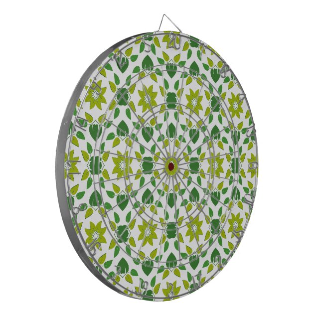 Leaf Pattern, Pattern Of Leaves, Green Leaves Dart Board (Front Left)