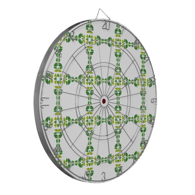 Leaf Pattern, Pattern Of Leaves, Green Leaves Dart Board (Front Left)