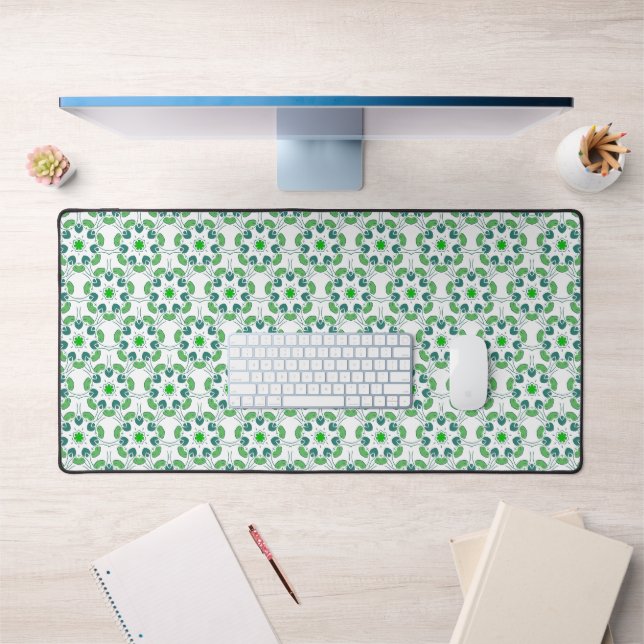 Leaf Pattern, Pattern Of Leaves, Green Leaves Desk Mat (Office 1)
