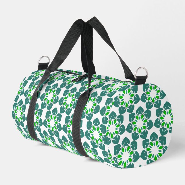 Leaf Pattern, Pattern Of Leaves, Green Leaves Duffle Bag (Left Corner)