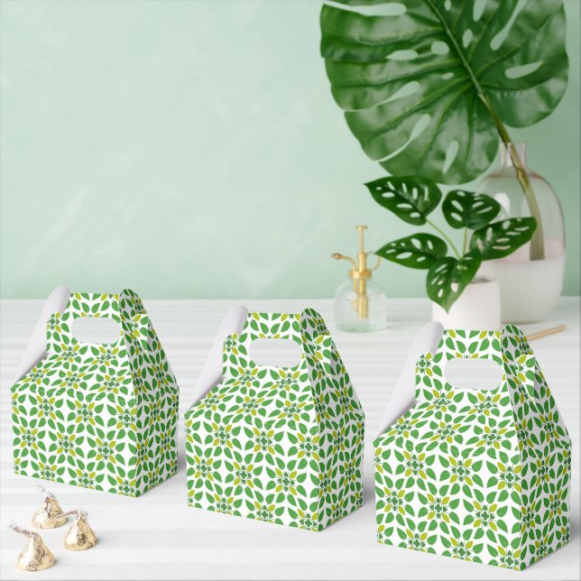 Leaf Pattern, Pattern Of Leaves, Green Leaves Favor Boxes (Multiple)