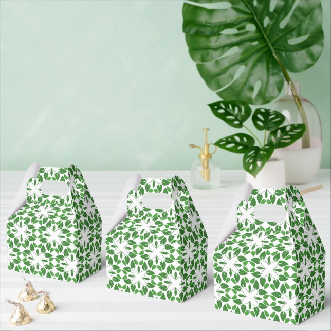 Leaf Pattern, Pattern Of Leaves, Green Leaves Favor Boxes (Multiple)