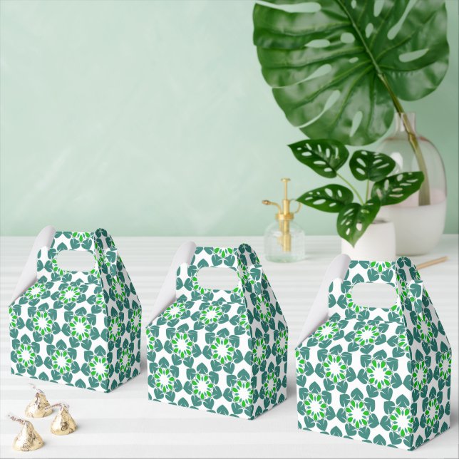 Leaf Pattern, Pattern Of Leaves, Green Leaves Favor Boxes (Multiple)