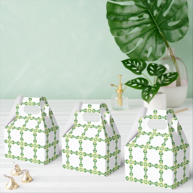 Leaf Pattern, Pattern Of Leaves, Green Leaves Favor Boxes (Multiple)