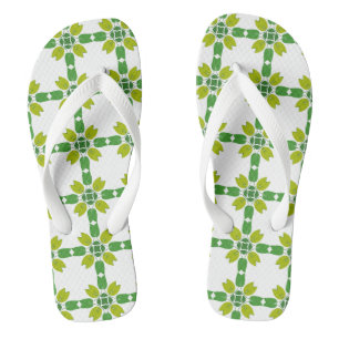 Leaf Pattern, Pattern Of Leaves, Green Leaves Flip Flops