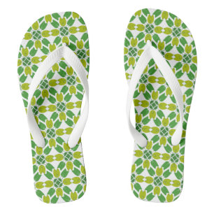 Leaf Pattern, Pattern Of Leaves, Green Leaves Flip Flops