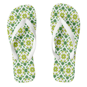 Leaf Pattern, Pattern Of Leaves, Green Leaves Flip Flops
