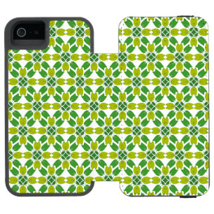 Leaf Pattern, Pattern Of Leaves, Green Leaves iPhone SE/5/5s Wallet Case