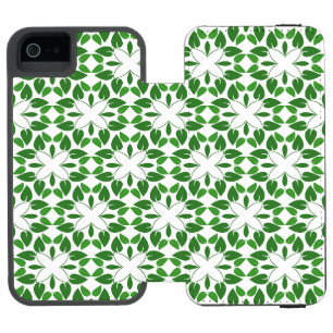 Leaf Pattern, Pattern Of Leaves, Green Leaves iPhone SE/5/5s Wallet Case