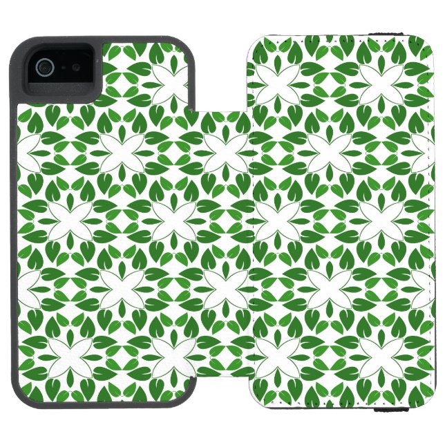 Leaf Pattern, Pattern Of Leaves, Green Leaves Incipio iPhone Wallet Case (Folio Open)