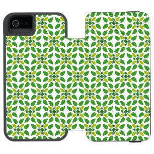 Leaf Pattern, Pattern Of Leaves, Green Leaves iPhone SE/5/5s Wallet Case