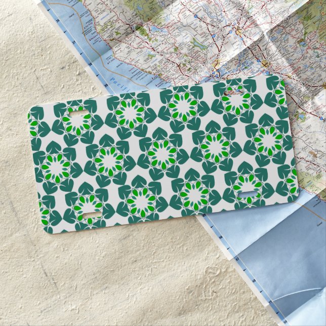 Leaf Pattern, Pattern Of Leaves, Green Leaves License Plate (In Situ)