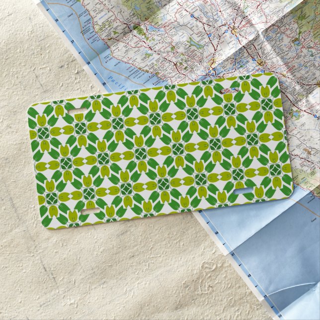 Leaf Pattern, Pattern Of Leaves, Green Leaves License Plate (In Situ)