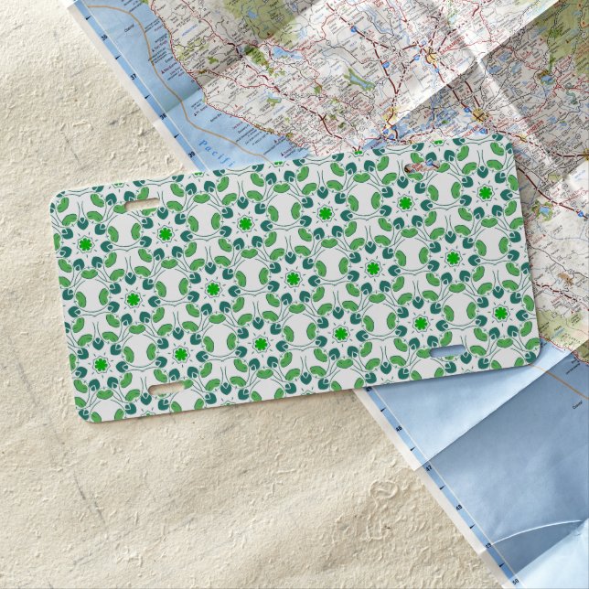 Leaf Pattern, Pattern Of Leaves, Green Leaves License Plate (In Situ)