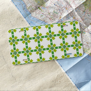 Leaf Pattern, Pattern Of Leaves, Green Leaves License Plate