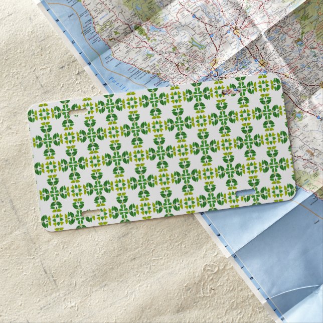 Leaf Pattern, Pattern Of Leaves, Green Leaves License Plate (In Situ)