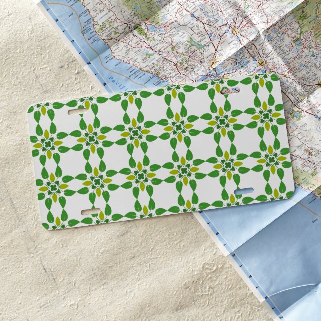 Leaf Pattern, Pattern Of Leaves, Green Leaves License Plate (In Situ)