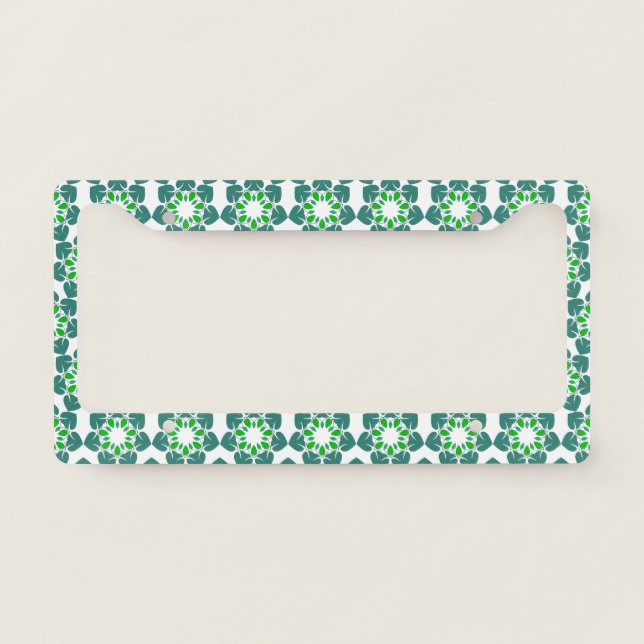 Leaf Pattern, Pattern Of Leaves, Green Leaves License Plate Frame (Front)