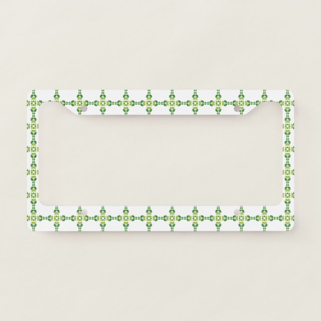 Leaf Pattern, Pattern Of Leaves, Green Leaves License Plate Frame (Front)
