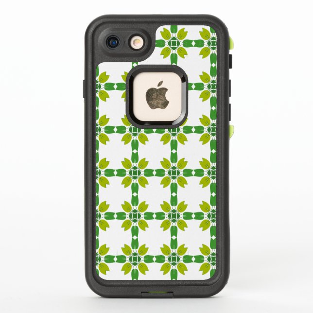 Leaf Pattern, Pattern Of Leaves, Green Leaves LifeProof iPhone Case (Back)
