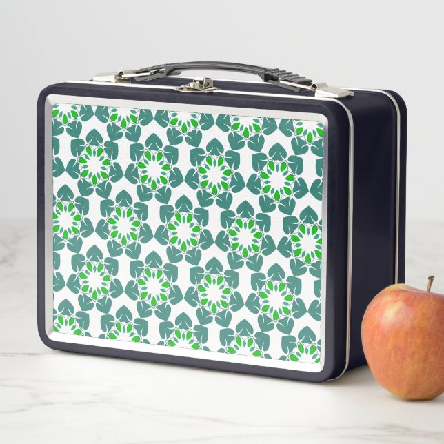 Leaf Pattern, Pattern Of Leaves, Green Leaves Metal Lunch Box (In Situ)