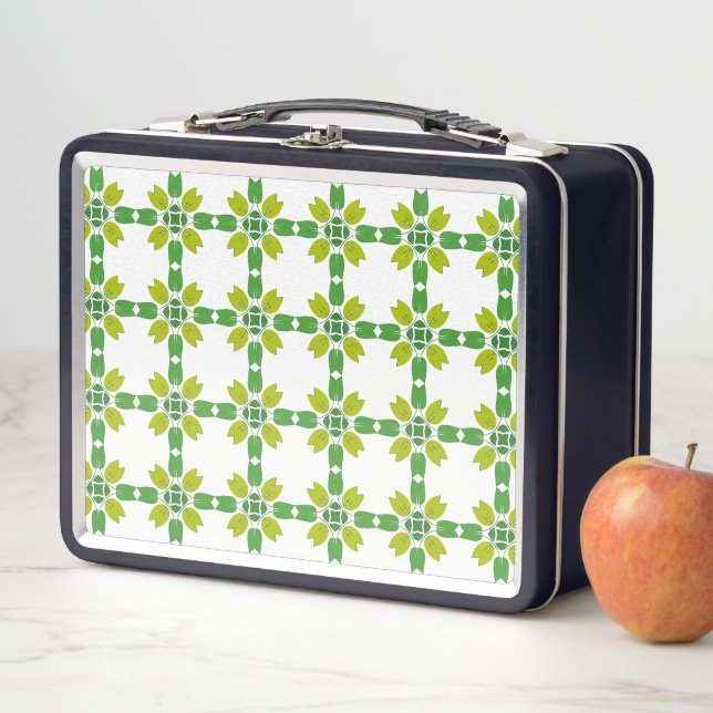 Leaf Pattern, Pattern Of Leaves, Green Leaves Metal Lunch Box (In Situ)