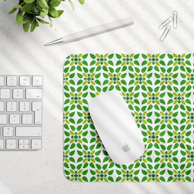 Leaf Pattern, Pattern Of Leaves, Green Leaves Mouse Pad (Creator Uploaded)