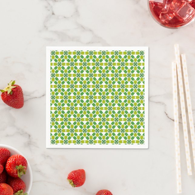 Leaf Pattern, Pattern Of Leaves, Green Leaves Napkins (Insitu)