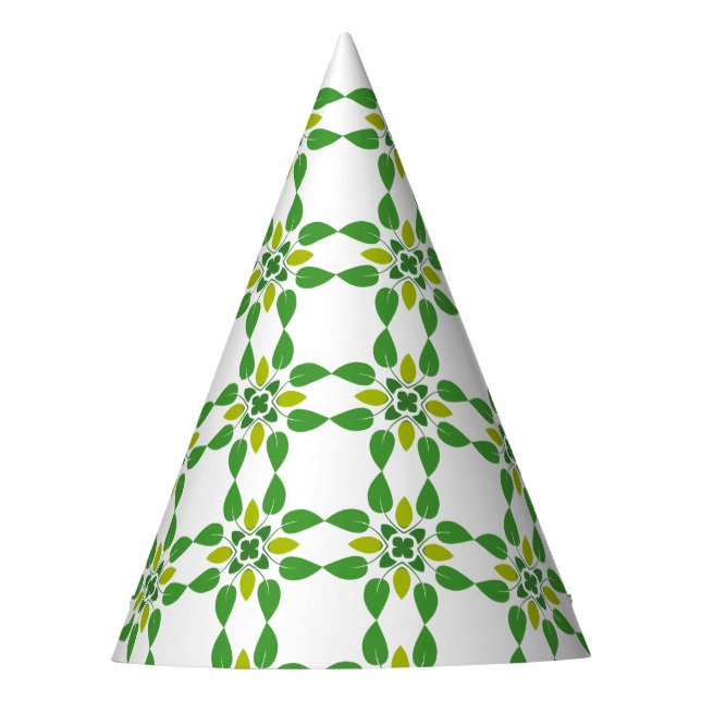 Leaf Pattern, Pattern Of Leaves, Green Leaves Party Hat (Front)