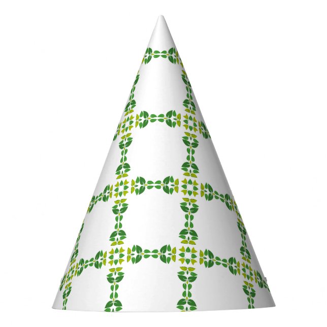 Leaf Pattern, Pattern Of Leaves, Green Leaves Party Hat (Front)
