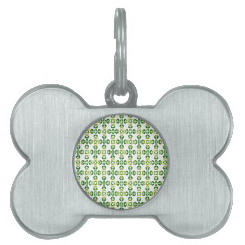 Leaf Pattern Pattern Of Leaves Green Leaves Pet ID Tag