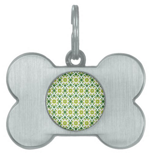 Leaf Pattern Pattern Of Leaves Green Leaves Pet ID Tag