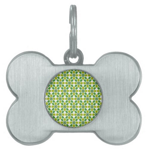 Leaf Pattern Pattern Of Leaves Green Leaves Pet ID Tag