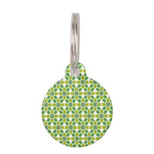 Leaf Pattern Pattern Of Leaves Green Leaves Pet ID Tag