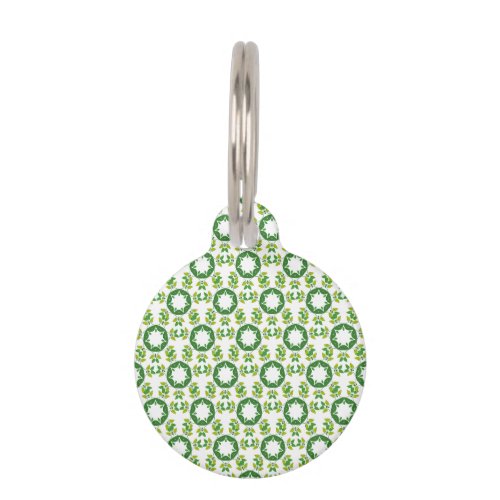 Leaf Pattern Pattern Of Leaves Green Leaves Pet ID Tag