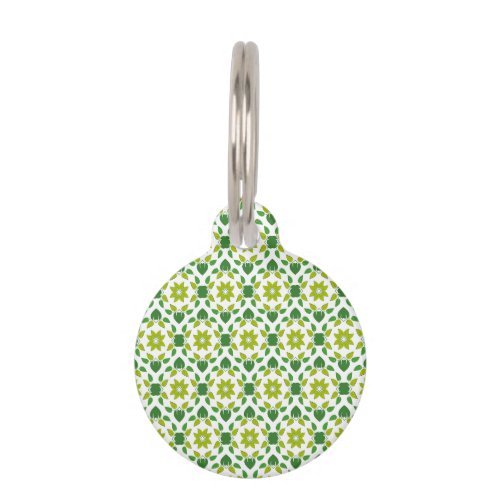 Leaf Pattern Pattern Of Leaves Green Leaves Pet ID Tag