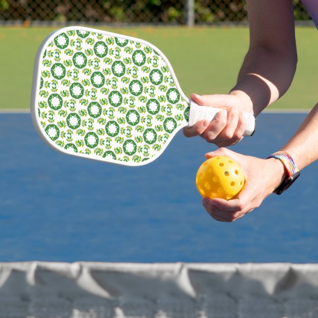 Leaf Pattern, Pattern Of Leaves, Green Leaves Pickleball Paddle (Insitu)