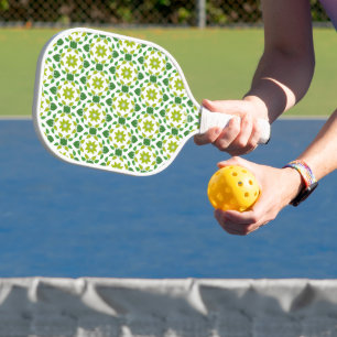 Leaf Pattern, Pattern Of Leaves, Green Leaves Pickleball Paddle