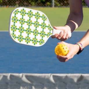 Leaf Pattern, Pattern Of Leaves, Green Leaves Pickleball Paddle