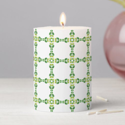 Leaf Pattern Pattern Of Leaves Green Leaves Pillar Candle